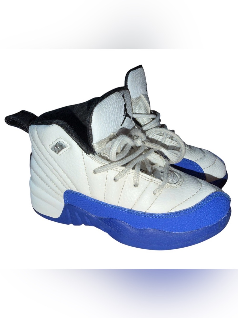 🔥 Jordan 12 Retro White Black Royal Blue 151186-140 Unisex Kid’s Size 11C 🔥 - Picture 1 of 7